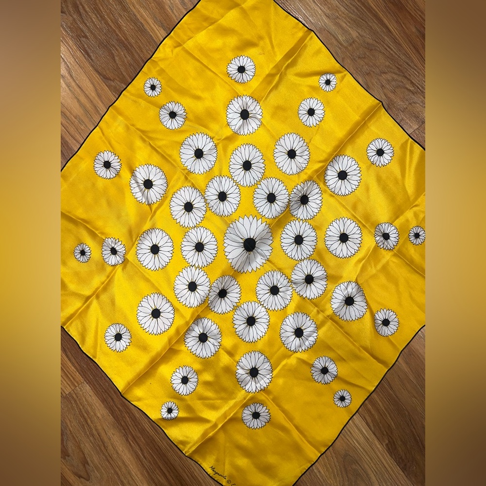 Yellow with daisies Echo brand scarf